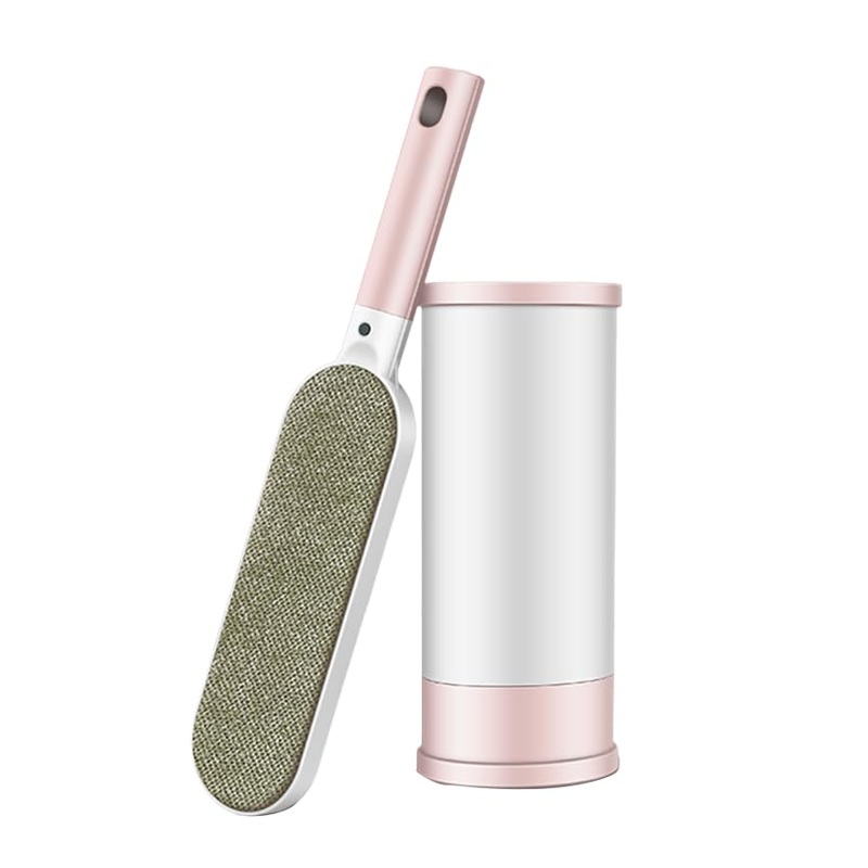 Pet Hair Lint Brush Better Than Lint Roller, Fur Removing Brush for Dogs & Cats, Lint Hair Brush for Furniture, Sheet Cleaning Brush, Hairs Sticky Brush A (Pink) Brush a Pink