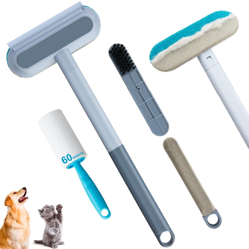 Pet Hair Remover for Couch Furniture Carpet Clothes Bedding Blankets,Reusable Dog and Cat Hair Remover, with 1 Sticky Lint RollerCombination Use of Forward Push Backward Pull, Excellent Effect