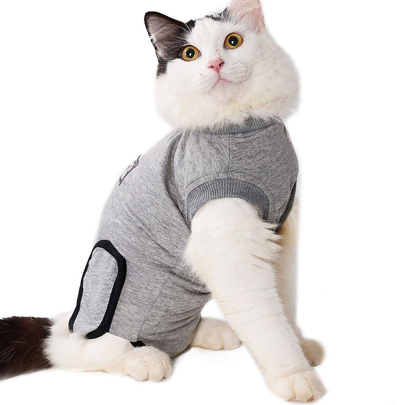 ROZKITCH Professional Cat Recovery Suit for Surgical Abdominal Wound and Skin Problem, Breathable e-Collar Alternative for Cat and Dog After Surgey Wear, Anti Licking Wound Recommended by Vet XS XS (Pack of 1)