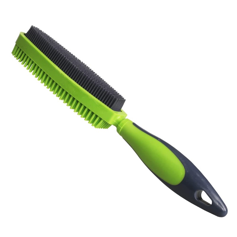 Rubber Pet Hair Removal Brush for Couch Clothes Dog Cat Pet Hair Carpet, Also Used as Dog Cat Bath Brush with Massage Effect Green
