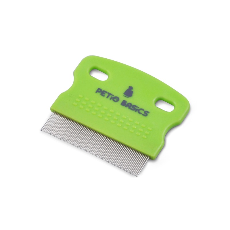 Tear Stain Comb Pet Grooming Tool by Petio Basics with 65 Stainless Steel Pins Safely Removes Mucus Around Eyes