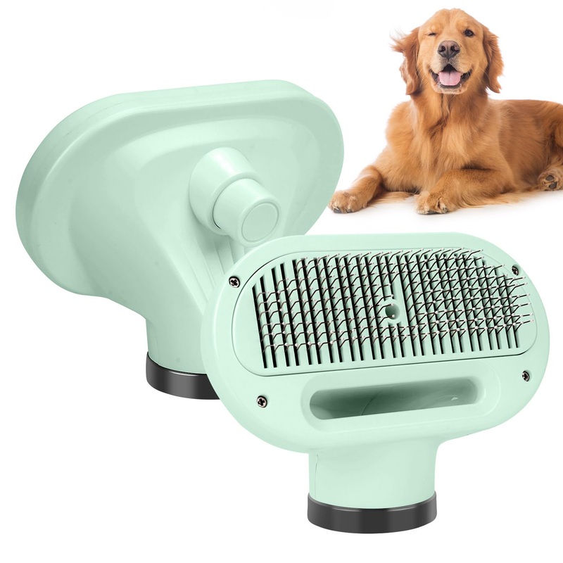 ThinkPet Dog Hair Dryer Accessory for Pet Grooming High Velocity Force Blower Dryer for Small Medium Large Dogs Grooming Hair Dryer Comb For Short Curly and Long Curly Hair Duck Green