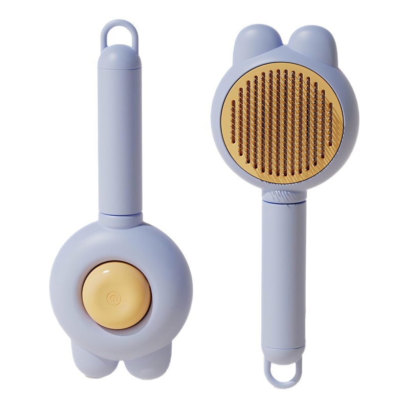 YINGFAN Cat Brushes for Indoor Cats, Self Cleaning Cat Brush for Shedding, Cat Hair Brush with Release Button, 7.9 Inch (Blue) Blue