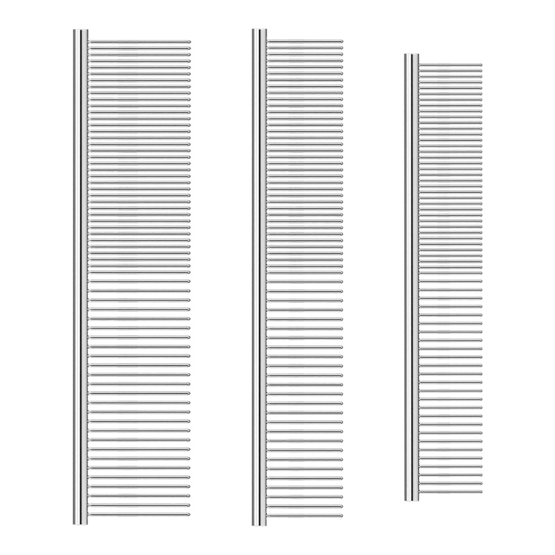 3 Pack Metal Comb For Dogs,Cat Grooming Comb,Dog Combs,Doodle Comb,Shedding Comb,For Professional Grooming Tool For Long And Short Haired Dog,Cat And Other Pets. (Large Medium Small) Large Medium Small