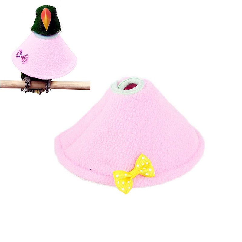 Adjustable Bird Parrot Tapered Collar, Bird Anti-Bite Collar Recovery Collar, Help Wound Healing(XS, Pink) X-Small