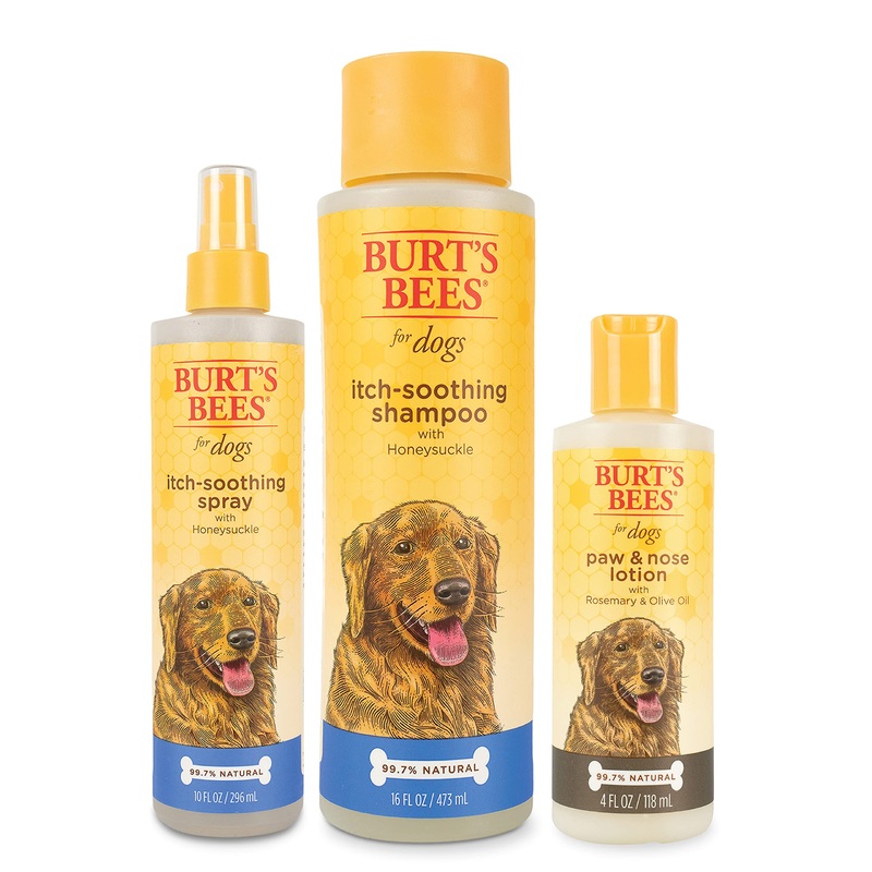 Burt’s Bees Bundle Itch Soothing Grooming Kit – Includes Natural Itch Soothing Shampoo & Itch Soothing Spray with Honeysuckle, and Paw & Nose Lotion with Rosemary & Olive Oil – Made in The USA