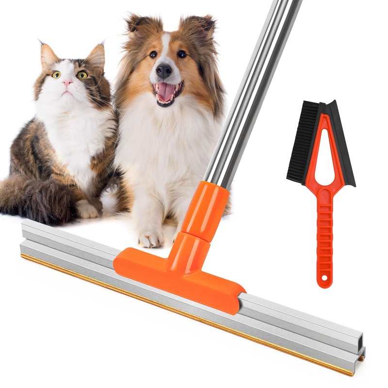 Carpet Rake for Pet Hair Removal 62” Adjustable Long Handle Dog/Cat Hair Carpet Rake,Carpet Scraper for Rug Stairs Couch Furniture