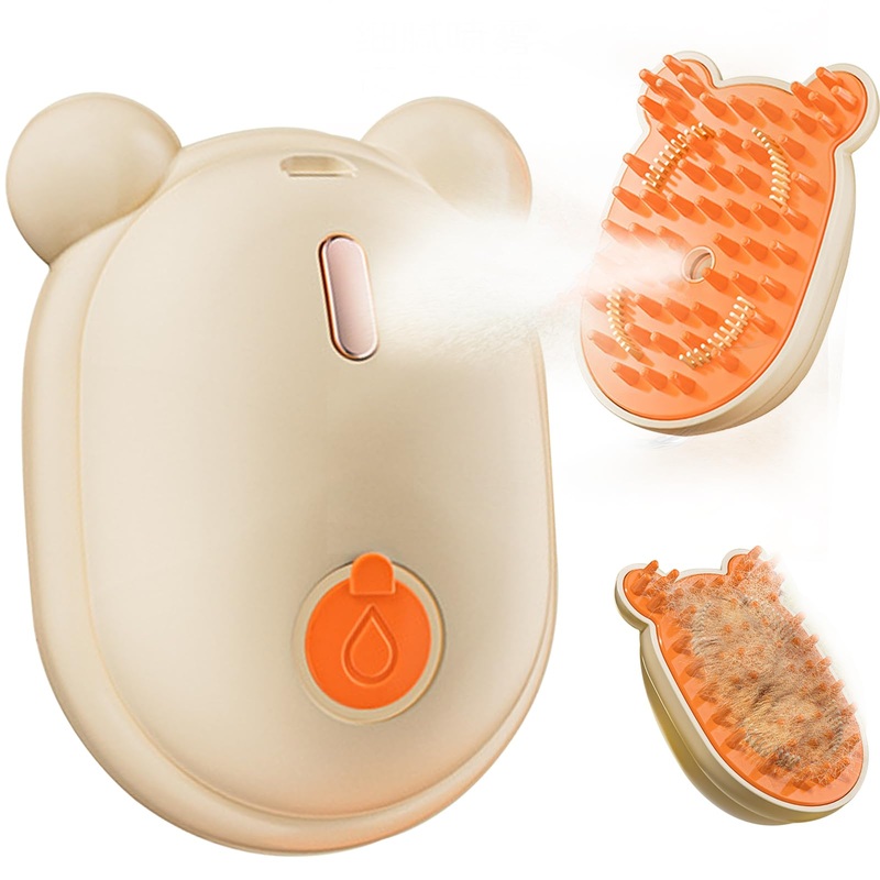Cat Steam Brush for Shedding – Steamy Cat Brush for Indoor Cats, Cat Hair Steam Brush for Massage, Spritz Defur Comb for Cats, Pet Steamer Brush for Shorted and Long Haired Dogs