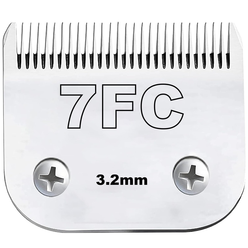 Clipper Blade Dog Grooming Compatible with Andis Clippers Carbon Infused Steel Detachable Ceramic Sharp Edge Also Compatible with Wahl/Oster Dog Clippers (7FC:(1/8″)(3.2mm)) 7FC:(1/8″)(3.2mm)