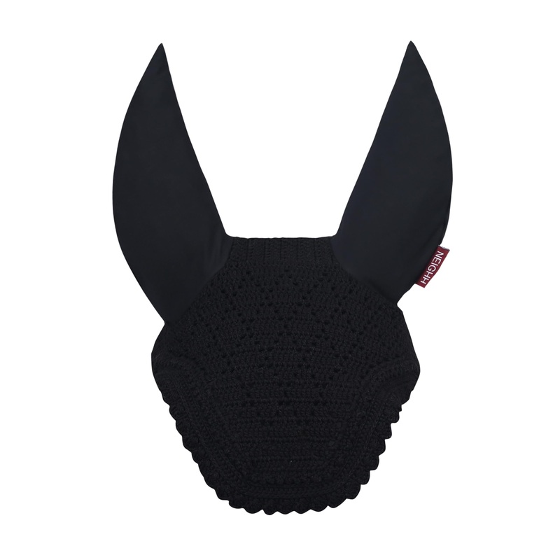 Diamond Ear Bonnet with Sound Resistant and Soft Stretchable Lycra Ears (Medium: (Horizontal) A:32cm, (Vertical) B: 38cm, Black) Medium: (x-axis) A:32cm, (y-axis) B: 38cm