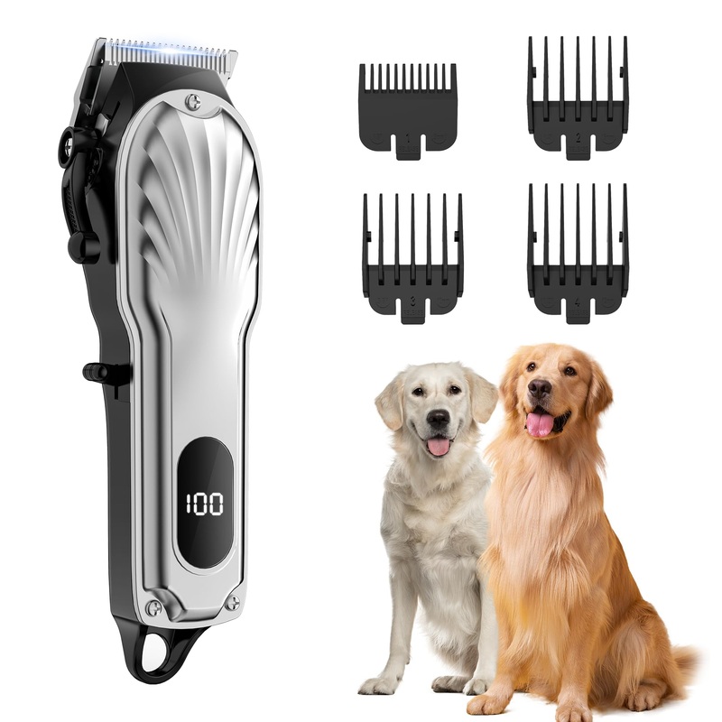 Dog Grooming Kit for Thick Heavy Coats,Quiet Dog Clippers for Grooming with LED Display,Heavy Duty Dog Trimmer for Grooming,Rechargeable Dog Hair Clippers,Cordless Dog Shaver for Cats Pets