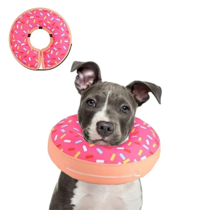 Inflatable Donut Dog Collar: Ultimate Post-Surgery Dog Cone Alternative, Dog Donut Collar After Surgery, Comfort for Small to Medium Breeds (L) L