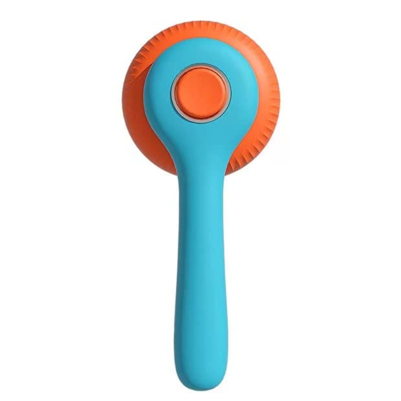 Pet Grooming Cat and Dog Brush, Self-Cleaning Sliker Brush for Removes Mats, Tangles, and Loose Hair, Shedding Brush for Short or Long Haired Cats/Dogs (Blue+Orange) Blue+Orange