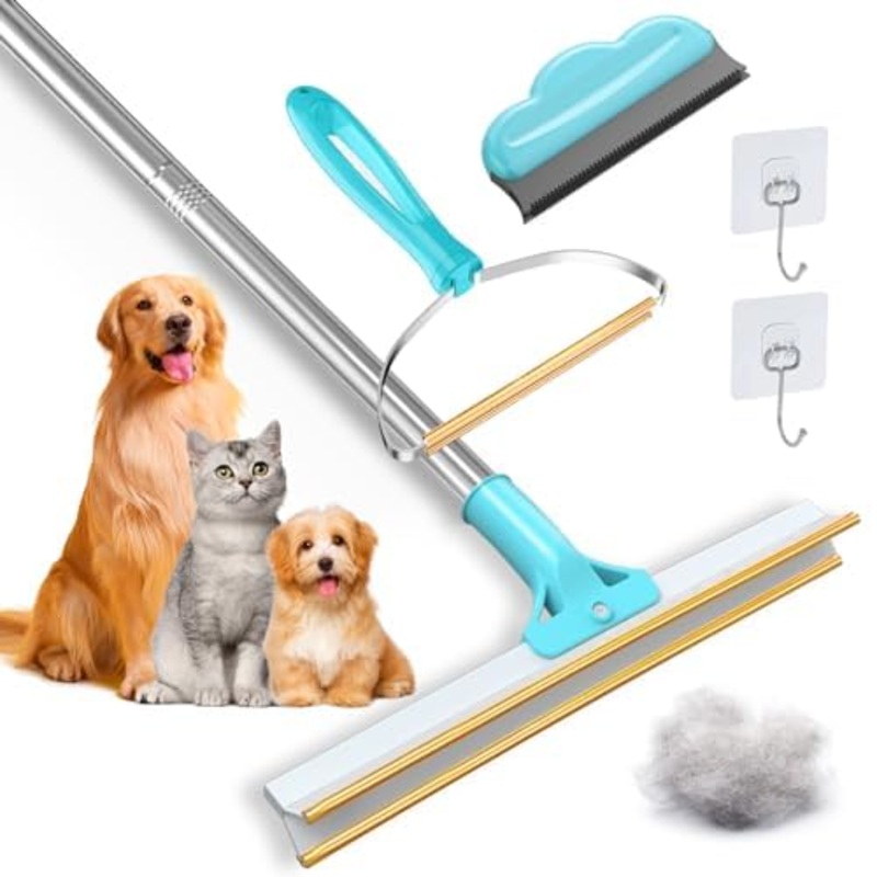 Pet Hair Remover Bundle – Large,Small &Mini Pet Hair Pemover or Embedded Fur Removal from Carpet and Rug.Cat and Dog Hair Remover and Carpet Scraper-Say Goodbye to Pet Hair.