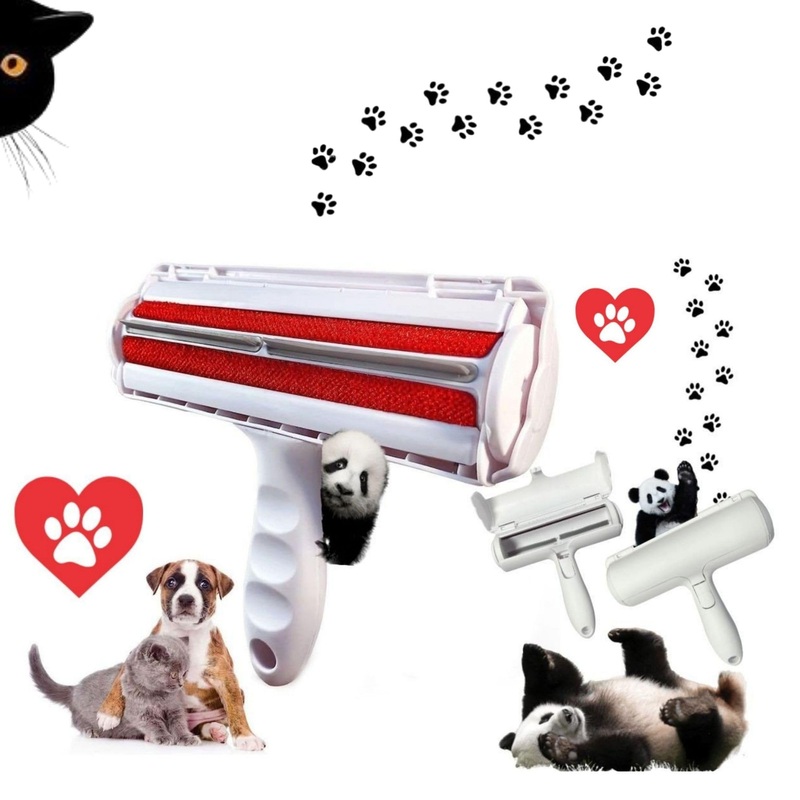 Pet Reusable Hair Remover Roller Cat and Dog Hair Remover Lint Roller Tool, Great for Furniture Couch Carpet Chair Seats Bedding etc. Portable Multi-Surface No Power Req. Electrostatic Charge Roller