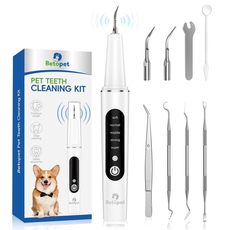 Plaque Remover for Teeth – Dog Electric Toothbrush, 5 Modes Ultrasonic Dog Teeth Cleaning Kit, Effective Care of Teeth, Suitable for Dogs and Cats