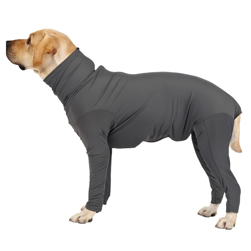 Puppy Onesies for Surgery Recovery Small Dogs Pjs for Small Dogs Girl After Surgery Anti Shedding Suit for Large Dogs (M, Dark Grey) Medium
