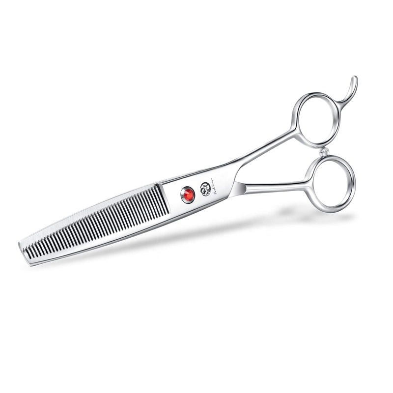 Purple Dragon 6.5″ 46 Tooth Professional Pet Grooming Scissors – Dog Thinning/Blending Shears – Animal Hair Trimmer for Pet Groomer or Family DIY Set 11