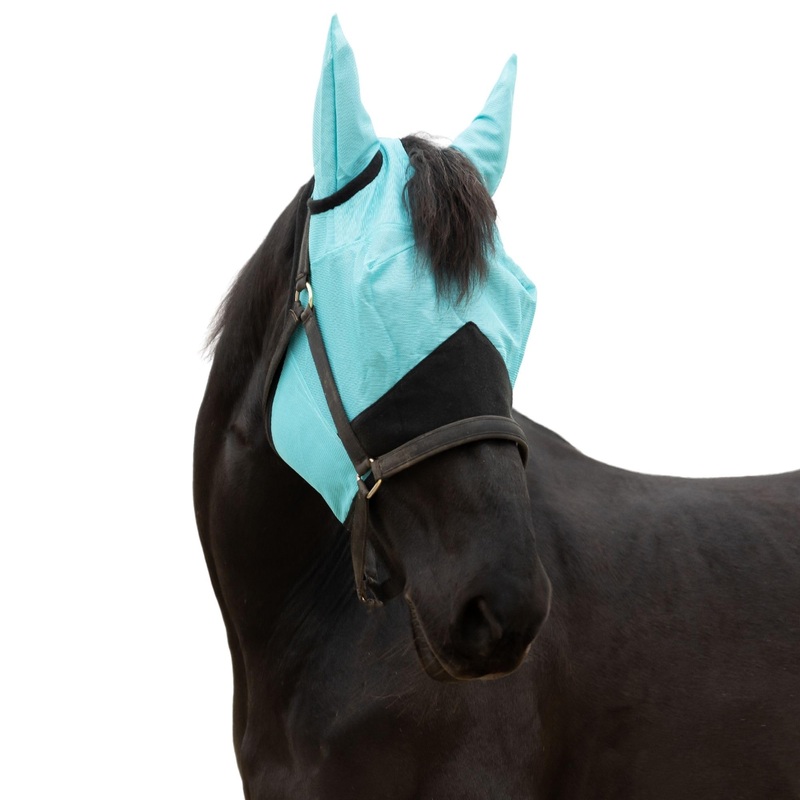 RESISTANCE Premium Horse Fly Mask with Ears – Ultimate Insect Defense Turquoise X-Large