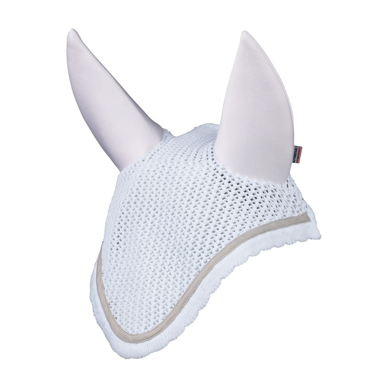 Zurich Noise Cancelling Crochet-Pattern Horse Ear Net – White – Horse