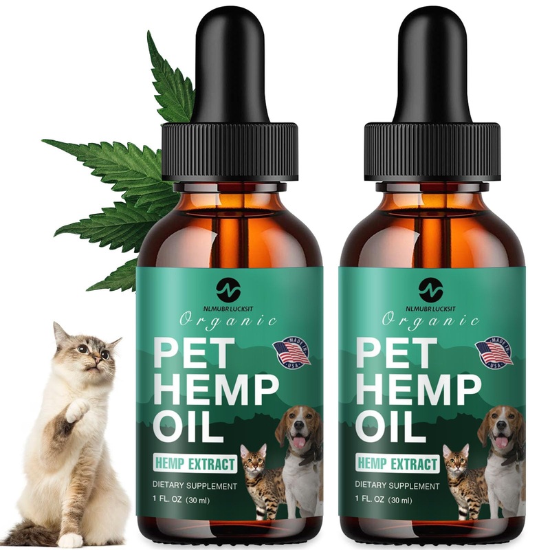 (2 Pack) Hemp Oil for Dogs and Cats – Helps Pets with Anxiety, Pain, Stress, Arthritis, Seizures Relief – Hip Joint Health – Calming Treat – Organic Pet Hemp Oil Drops