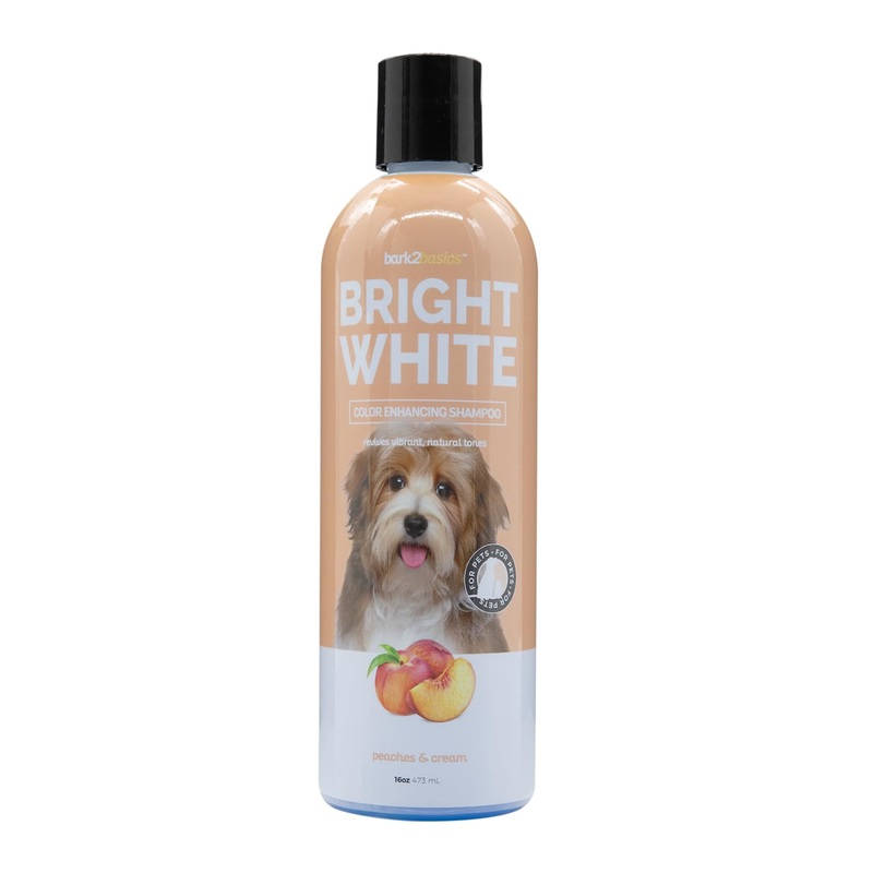 Bark2Basics Brighten White Dog Shampoo 16 oz – Natural, Chamomile, Revives Vibrant Natural Color of Coat, Lustrous Shine, Whitens, Removes Stains, Professional