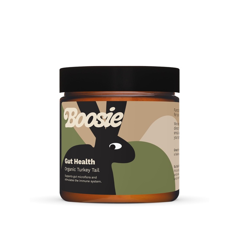Boosie Organic Adaptogenic Powder for Dogs and Cats – Supports Gut Health and Promotes Diverse Microbiome – Turkey Tail Mushroom – 100% Natural Without Additives or Preservatives – Pet Nutrition Gut Microbiome