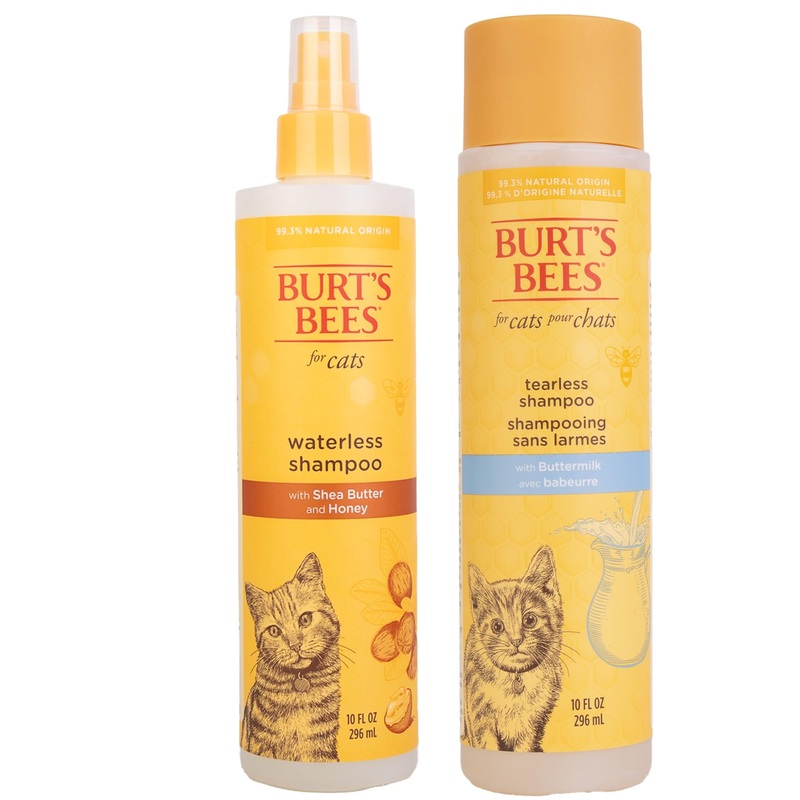 Burts Bees for Pets Cat Grooming Bundle: Waterless Bathing Spray for Felines with Shea Butter and Honey, Naturally Derived Ingredients, 10oz Plus Tearless Shampoo for Cats, 10oz
