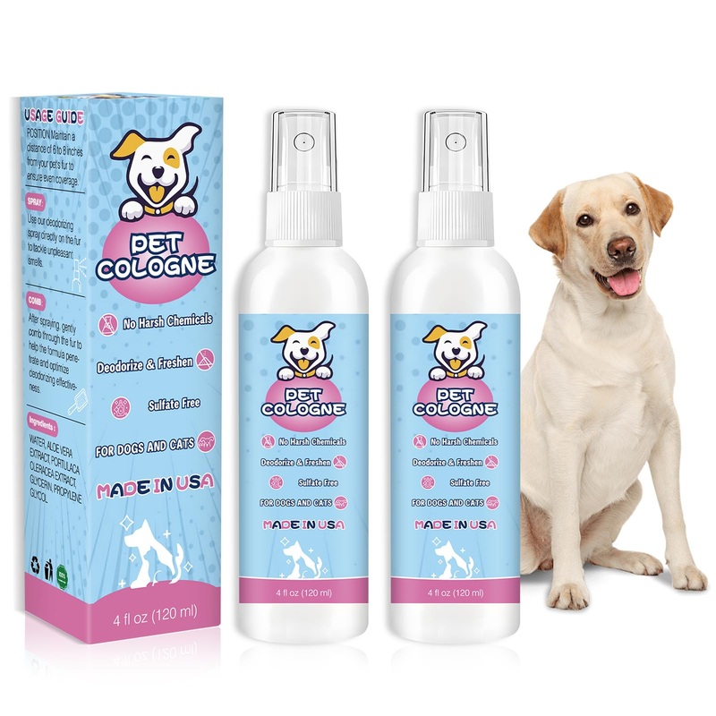 Dog Perfume Dog Cologne Spray Deodorizer Long Lasting Pet Deodorizing Fragrance Spray for Dogs and Cat Odor Body on Smell Good Puppy Freshener Baby Powder Dog Grooming Conditioner Spray After Bath 4 Fl Oz (Pack of 2)