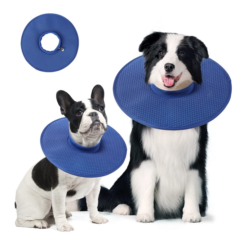 Dog Recovery Collar,Dog Soft Cone Collar Alternative After Surgery,Adjustable,Breathable E Collar for Large/Medium/Small Dogs Cats,Blue L Blue-L Mesh