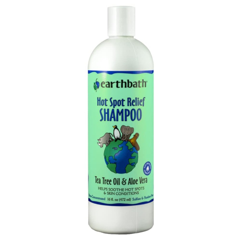 earthbath Hot Spot Relief Pet Shampoo, Tea Tree Oil & Aloe Vera, 16oz  Best Dog Shampoo for Itching & Skin Conditions  Made in USA