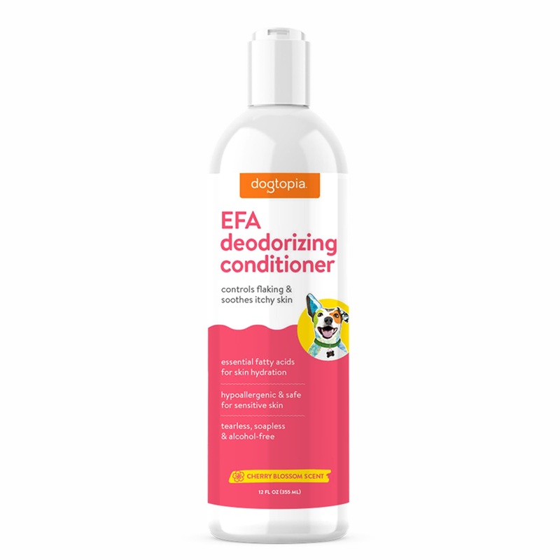 Essential Fatty Acid (EFA) Deodorizing Conditioner for Dogs and Pets (12oz)  Cherry Blossom Scent | Soothing Conditioner Rich With Moisturizing Emollients | Tearless, Soapless & Alcohol-Free
