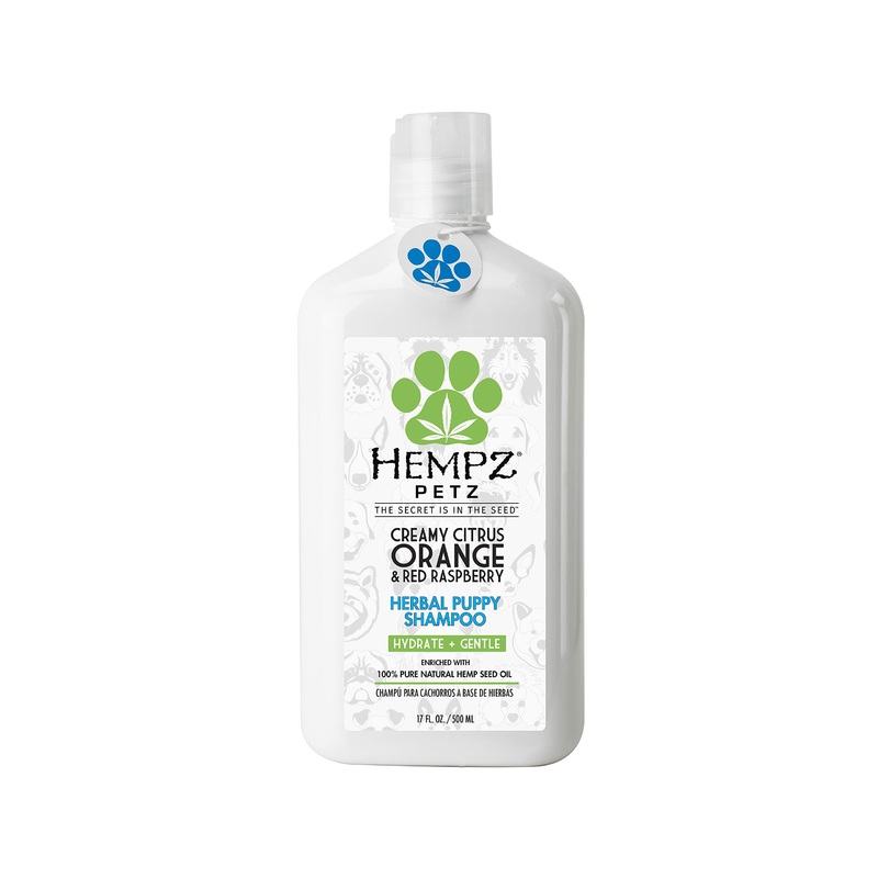 Hempz Petz Puppy Shampoo, Creamy Citrus Orange & Red Raspberry Herbal Puppy Shampoo, 17 oz.