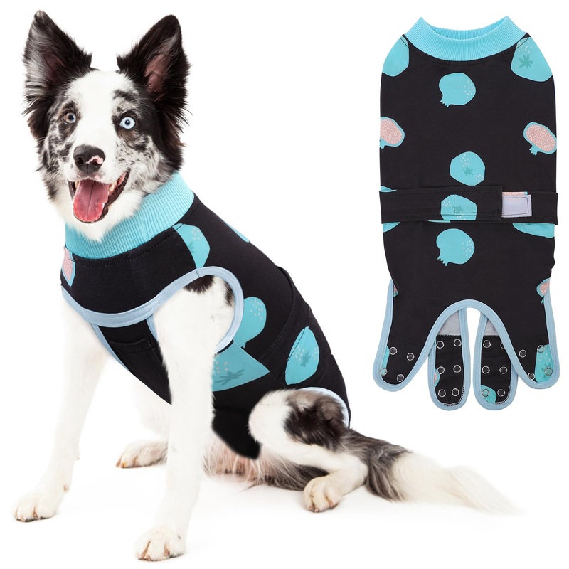 SUNFURA Dog Recovery Suit, Dog Surgical Recovery Suit Male Female, Surgery Suit for Dogs After Spayed Neutered, Dog Surgery Recovery Suit Anti Licking Wounds Substitute E-Collar & Cone, Black 2XL 2X-Large (Back:20.8”, Chest:27.9-33.5”)