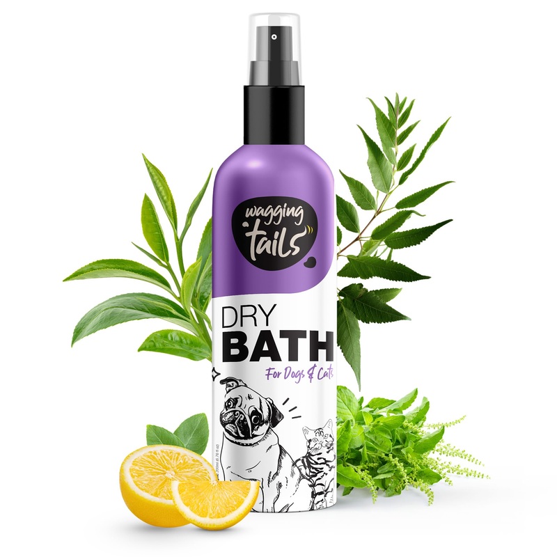 Wagging Tails 6-in-1 Waterless Dry Bath Shampoo for Cats & Dogs, 6.76 fl oz | Waterless Deep Cleaning Pet Spray | Easy to Use | Neutralizes Odors | Moisturizes & Nourishes Coat, Hair, and Skin