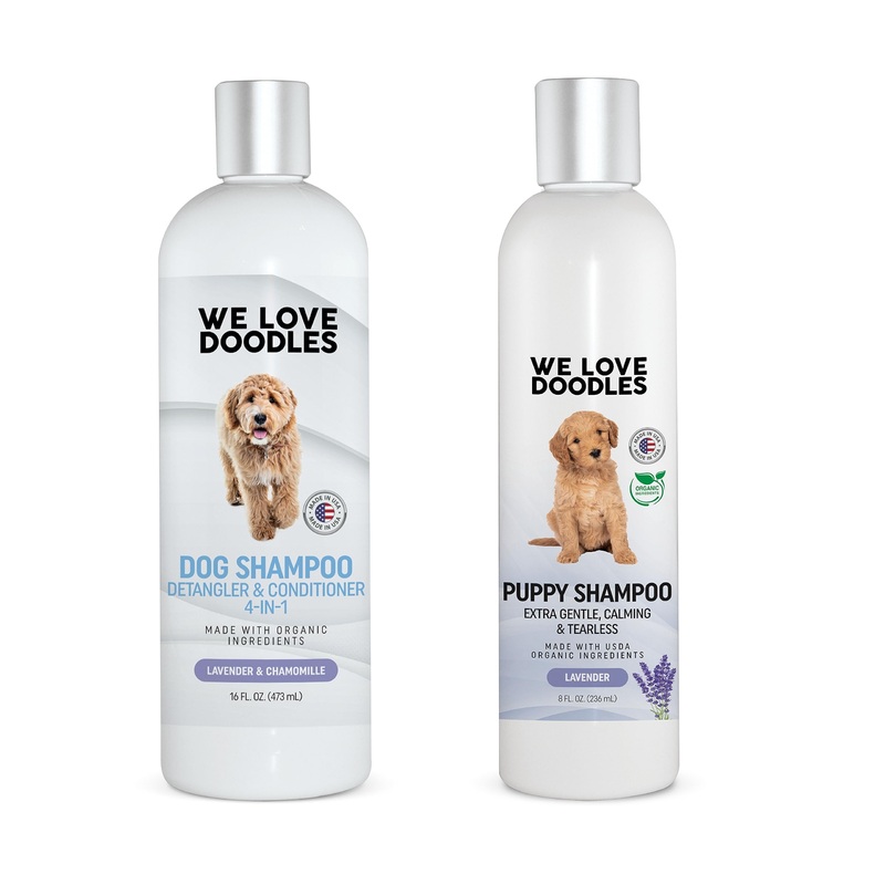 We Love Doodles Puppy Shampoo (Lavender) & 4-in-1 Shampoo (Lavender) Bundle – Puppy Shampoo and Conditioner & 4-in-1 Shampoo Kit – Tear Free & Best Smelling – Made in USA