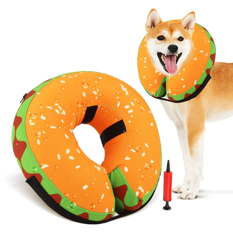 BEBANG Soft Dog Cones, Recovery Collar Protective Inflatable Collar for Pets, Dog Neck Donut Dog Cone Alternative After Surgery, E Collar for Medium Dogs, Adjustable Pet Recovery Cone After Surgery for Medium Pets
