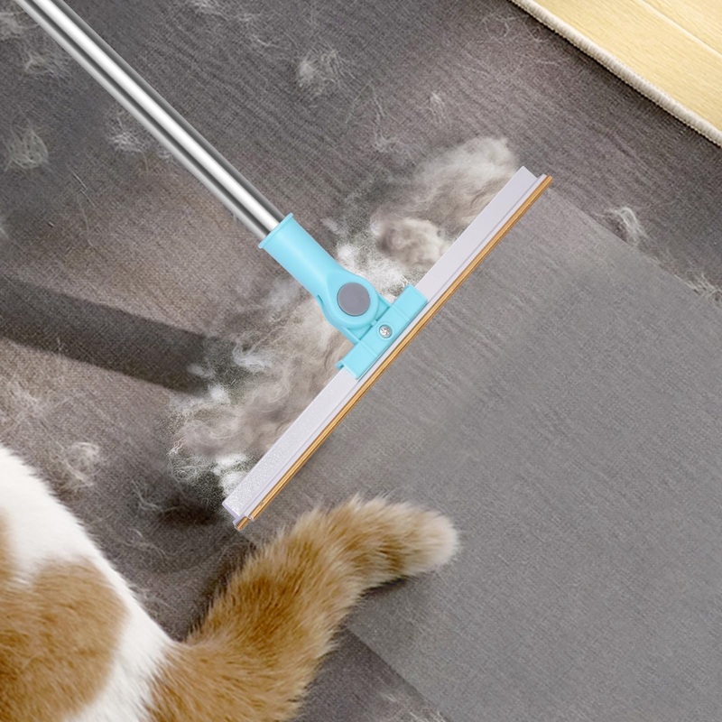 Carpet Rake for Pet Hair Removal – Pet Hair Remover for Carpet Adjustable Long Handle Dog Cat Hair Remover Broom Large Carpet Scraper Brush for Low Pile Rugs Stairs Couch Car Mats Furniture
