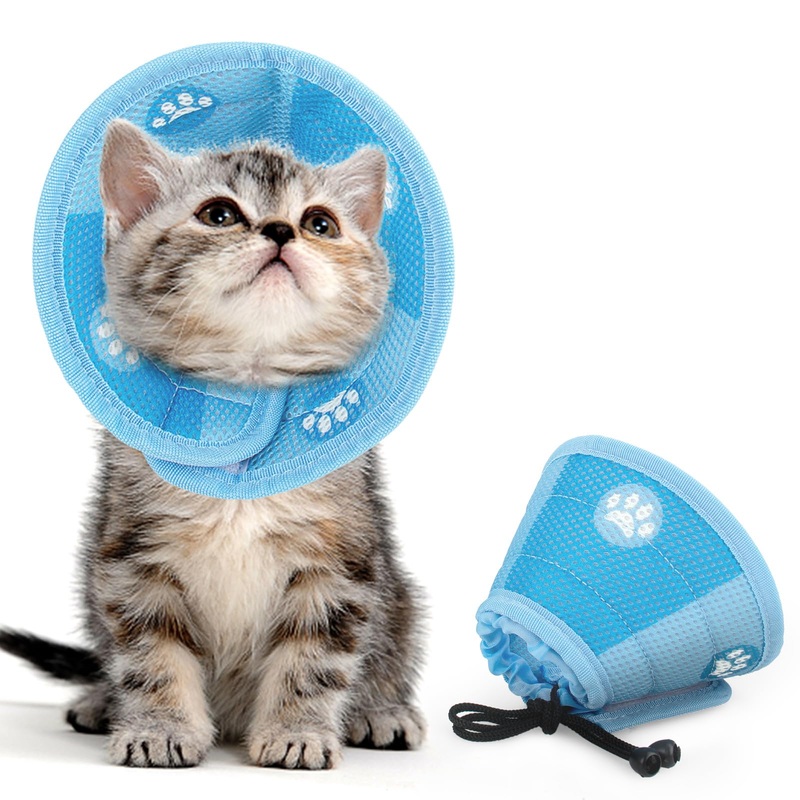 Cat Recovery Cone Collar Cat Cone Adjustable Soft After Surgery| Stop Licking| Daily Use Water Resistant Neck Elizabethan Collar for Cats Kittens Prevent from Licking Wounds, Not Block Vision