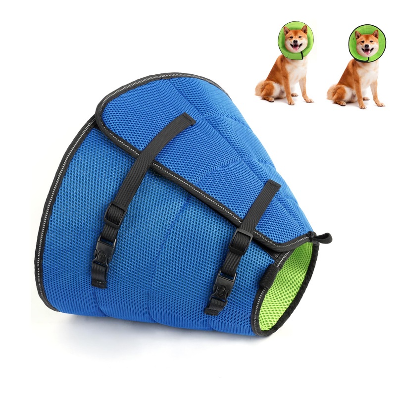 Dog Cone for Dogs After Surgery, Pet Recovery Soft Cone Callar, Pet Recovery Cone Collar Adjustable to Stop Licking Scratching Wound (L) L