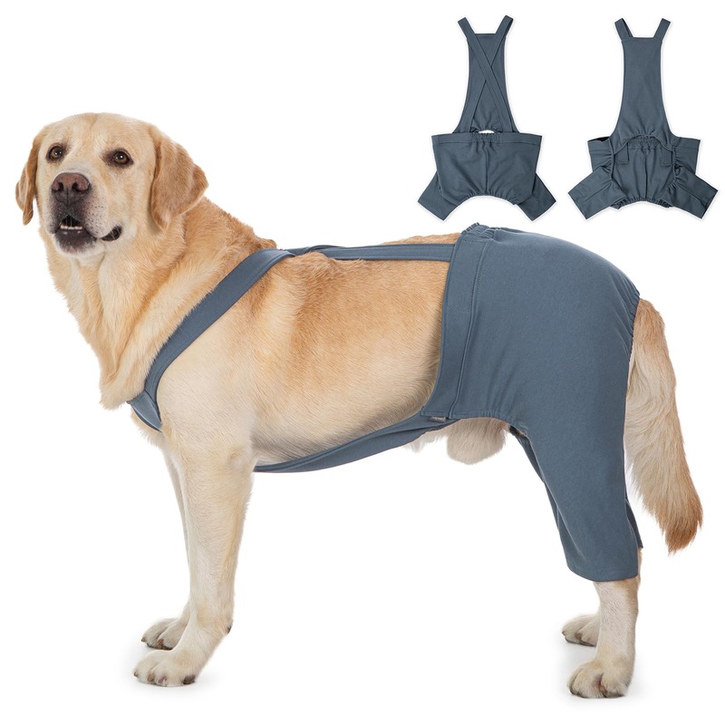 Dog Hind Leg Recovery Sleeve, Dog Recovery Suit for ACL TPLO After Surgery, Cotton Dog Recovery Pants Prevent Wounds Licking (Navy Blue,3X-Large) 3X-Large Navy Blue