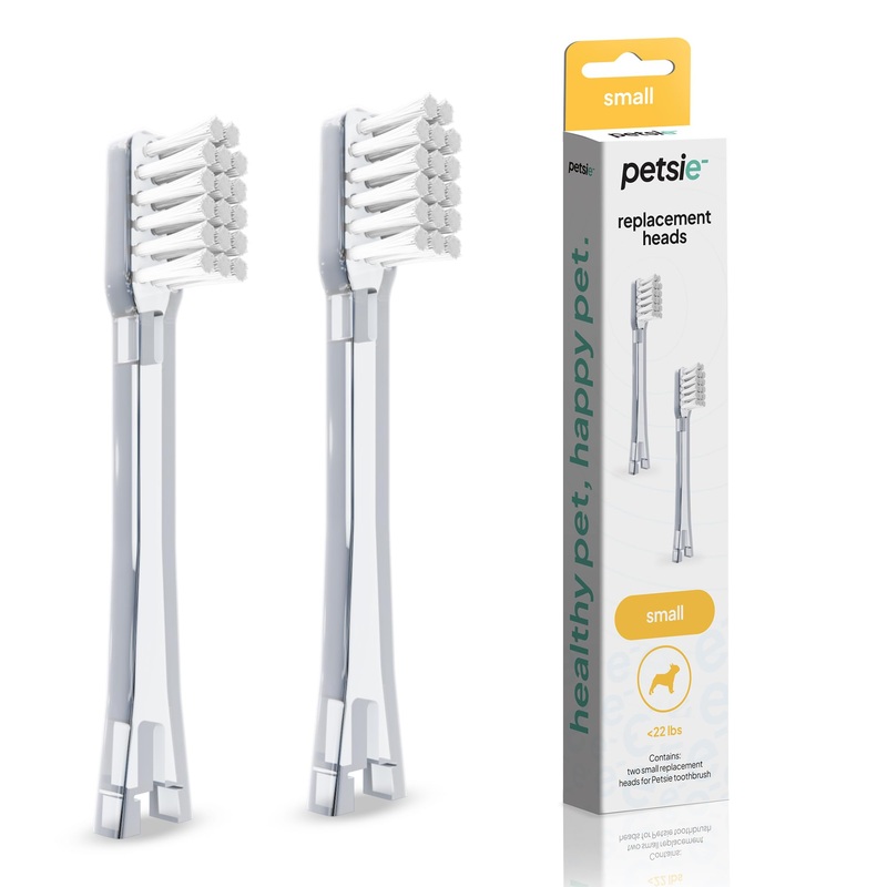 Dog Toothbrush Replacement Heads | 2 Pack | Replace Every Three Months | Reduces Bad Breath | Compatible with Petsie Toothbrush Only (White, Small Dogs) White