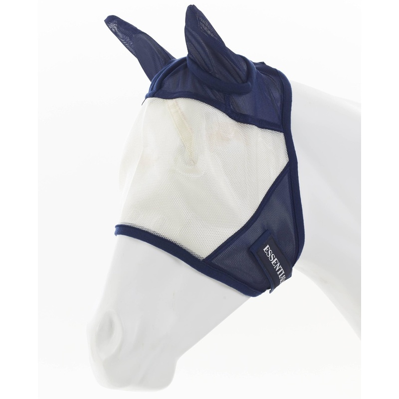 Equi-Essentials Fly Mask (Tan/Navy, HRSE)