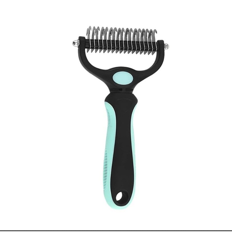 Pet Comb Ultimate Dog Grooming Set: Professional Deshedding Brushes for Dogs & Cats  Perfect for Long-Haired Breeds, Flea Removal, & Dematting (Green, For Large and Medium Dogs) Green