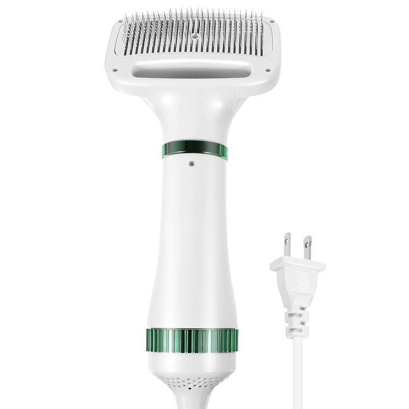 Scicalife Pet Hair Dryer, 2 in 1 Quiet Portable Pet Grooming Blower with Slicker Brush, Adjustable 3 Temperatures & Fast-Drying Towel, Home Pet Care for Dogs, Cats & Other Coated Breed.