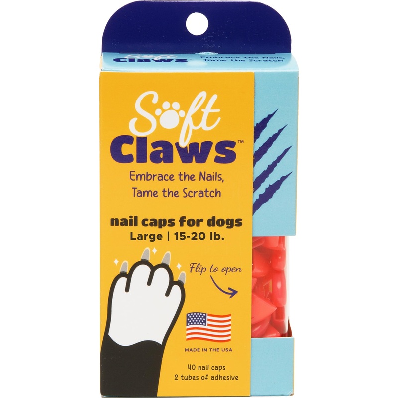 Soft Claws Canine Dog and Cat Nail Caps Take Home Kit, Large, Pink