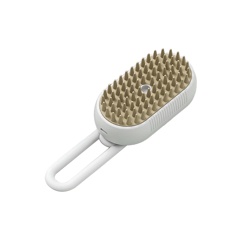 Steamy Cat Brush – 3 In 1 Cat Steamy Brush, Cat Brush for Massage, Pet Steam Brush for Removing Tangled and Loose Hair (White) White 1-Pack