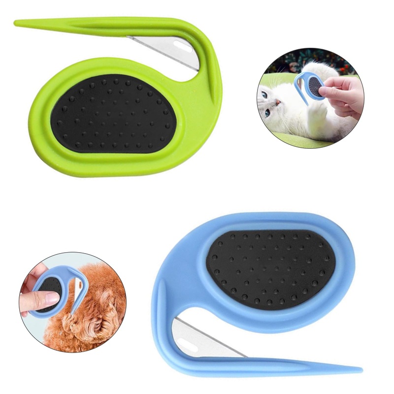 2 PCS Pet Grooming Tool Professional Dematting Comb Dog Detangler Brush Hair Grooming Tool Dog Undercoat Rake Grooming Rake for Grooming – Cuts Through Matts & Tangles with Ease(BlueGreen