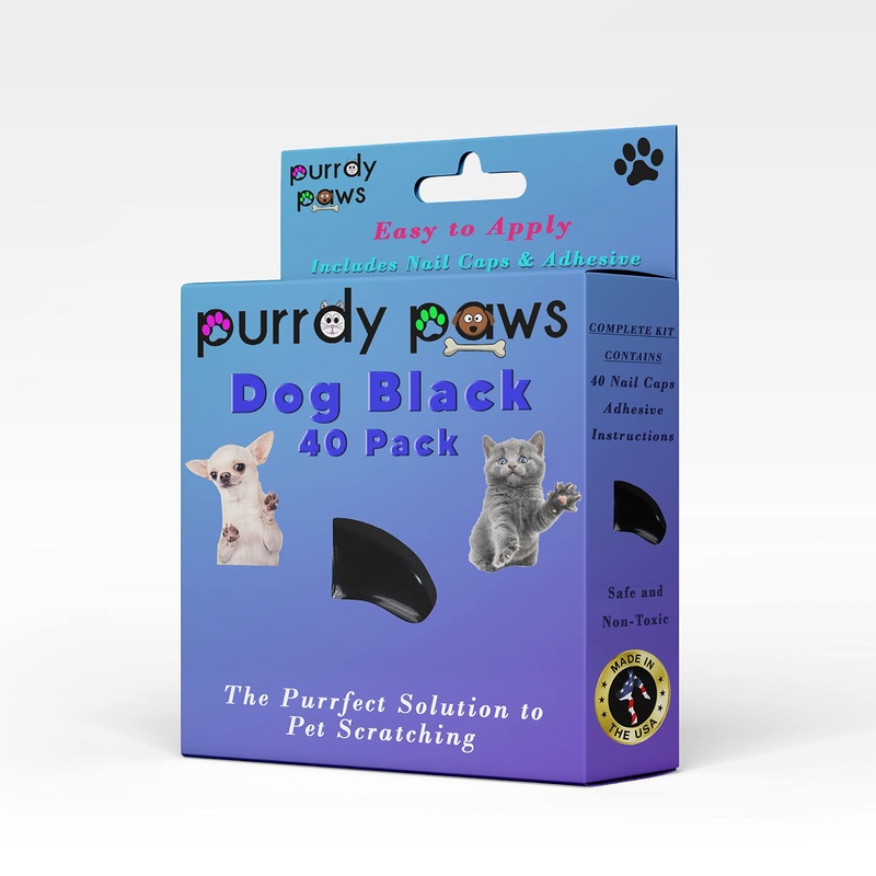 40-Pack Soft Nail Caps for Dogs Claws Black X-Large