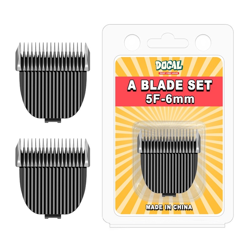 5F Pet Grooming Clipper Replacement Blade Compatible for Most Dog Hair Clipper & one-isall Dog Grooming Clippers, Made of Ceramic Blade & Stainless Steel Blade Size 5F Cut Length 6mm (2 Packs) Size 5F (6mm) 2PACKS